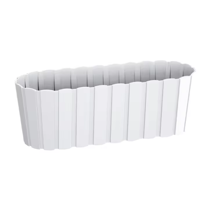 Prosperplast Jardinera para Balcón BOARDEE BASIC 4,9L - Dimensiones 383x144x130 - Color Blanco - Alta Calidad - 1