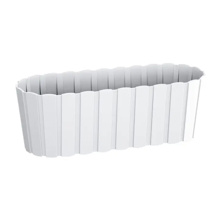 Prosperplast Jardinera para Balcón BOARDEE BASIC 4,9L - Dimensiones 383x144x130 - Color Blanco - Alta Calidad - 1