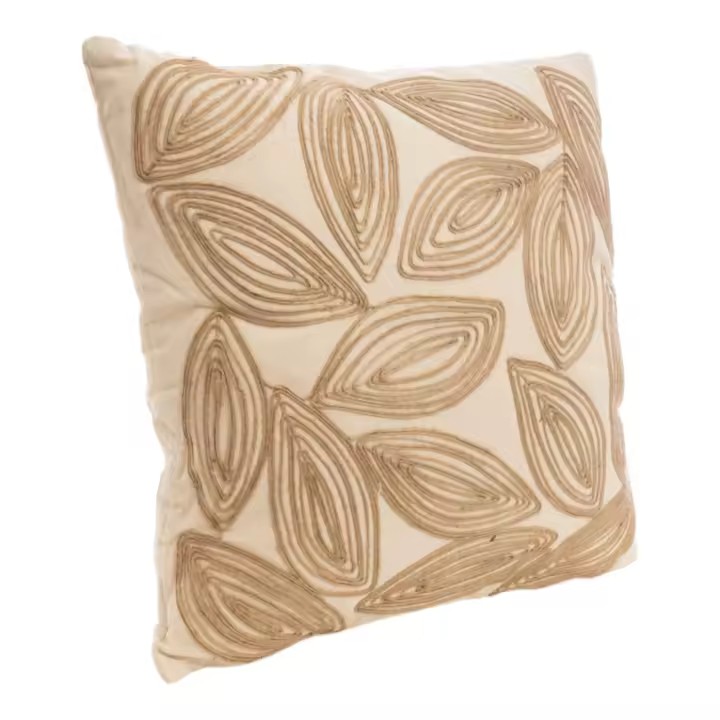 Cojin poliester Beige, blanco 45x45x15cm. El mejor complemento para tu hogar. - 1