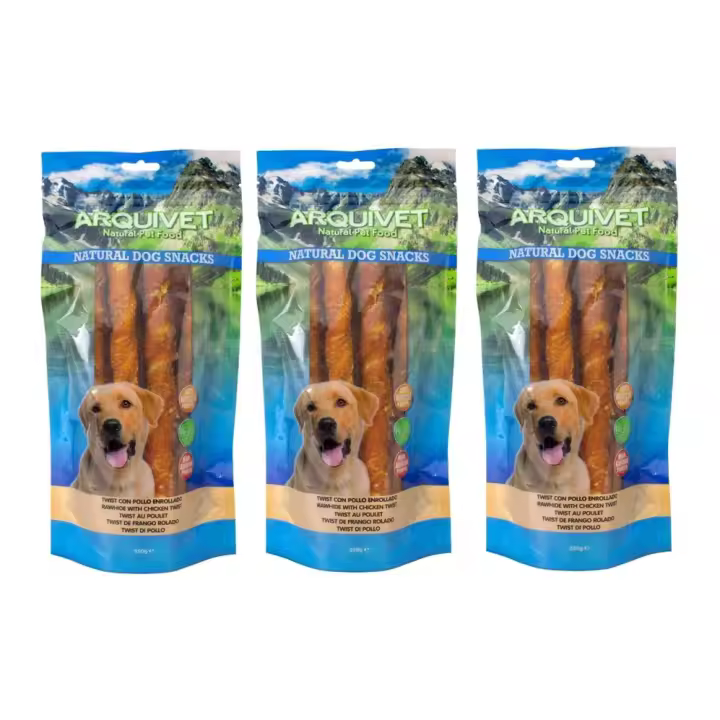 Pack de 3 bolsas - Arquivet Twist con Pollo Enrollado 24 cm 100 gr - 1