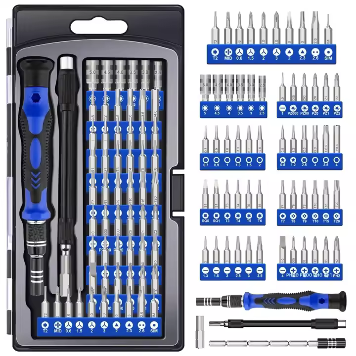 Juego De Destornilladores De Precisión 62 En 1 Con Mango Y Eje Flexible Herramientas Manuales Magnéticas Para iPhone Xiaomi PC - 1