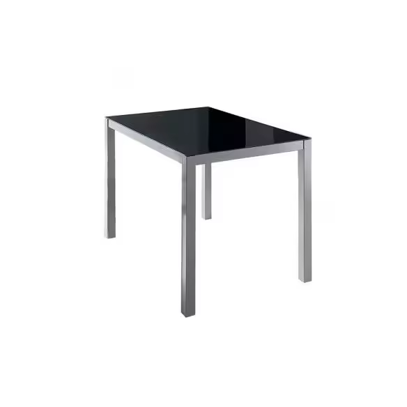 MOMMA HOME Mesa Fija Rectangular Negra - Modelo Melbourne - Material Cristal Templado/Metal - Medidas 110 x 75 x 75 cm Raíz Mesas de Cocina Inicio Muebles de cocina Mesas de cocina rectangulares Promocion MommaHome - 1