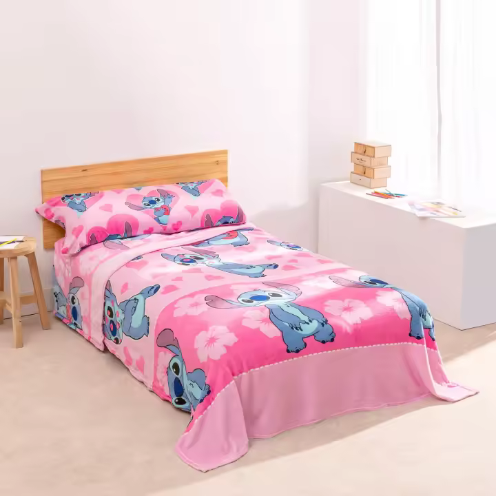 Juego de Sábanas Coralina Lilo & Stich Rosa - 1