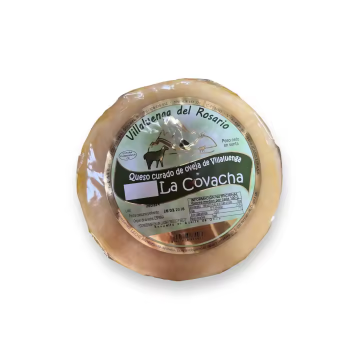 Queso curado de Oveja Artesano La Covacha envuelto en Aceite de Oliva,  Un viaje gustativo a la Sierra de Grazalema. (1 QUESO 2KG APROX) (1/2 QUESO 1KG APROX). - 1