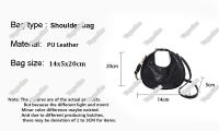 Bolso De Hombro PU Cuero Moda Color Sólido Con Red Trendy Bolso Cruzado Pequeño Para Damas Lujo Diseñador Bolsos De Mano - details 0