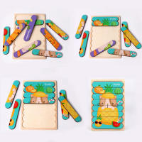 Rompecabezas De Madera Montessori Para Bebés Juego Educativo 3D Animal De Película Juguetes Para Niños De 1 a 3 Años Unisex - details 6
