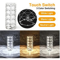 Lámpara De Mesa De Rosas De Cristal LED Con Control Remoto Y USB Luz Nocturna Romántica De Diamantes Decoración En 16 Colores - details 7