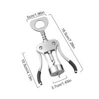 Abrepuertas De Acero Inoxidable 1pc Con Aleación De Zinc Multifuncional Premium Para Botellas De Vino Con Wing Corkscrew - details 3