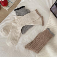 Calcetines Para Mujer Estilo Japonés Sencillo Moda Gruesos Cálidos Transpirables De Lana Calcetines Casuales De Alta Calidad Talla Única - details 9