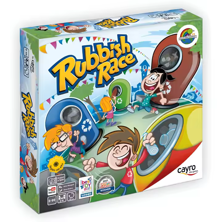 Cayro - Rubbish Race - + 6 Años - Premio Juguete del Año - Juego de Mesa para Niños - Diversión Mientras Aprenden a Cómo Reciclar - De 2 a 6 Jugadores - 1