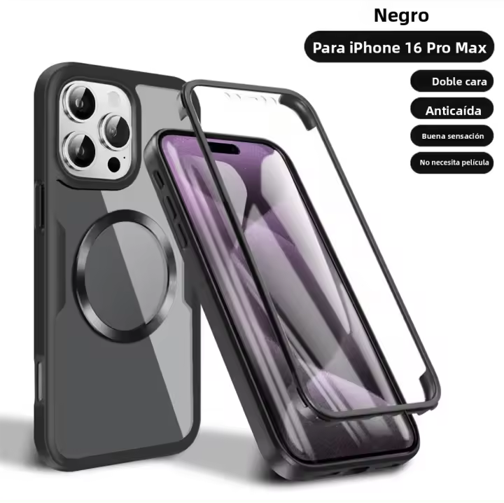 Estuche De Silicona Transparente Magnético De Lujo Para iPhone Con Protección Total Frontal+Retrogradamente Magsafe Antichoque Y Antisuciedad - 1