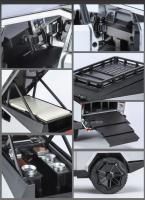 Modelo De Coche Tesla Cybertruck 1/24 Con Sonido Y Luz Para Colección Y Decoración Juguete De Metal Para Niños Regalo De Cumpleaños - details 11