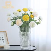 Artificial Flor De Paeonia Individual Con 3 Cabezas Decoración De Hogar Para Boda Hotel Lujo Iluminación Falsa Flor De Seda - details 0