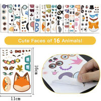 Juego De Rompecabezas DIY Para Niños 32 Hojas De Pegatinas Divertidas Con 16 Caras De Animales Juguetes Educativos Para Niños Y Niñas Regalos - details 2