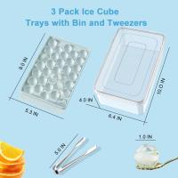 Bandeja de cubitos de hielo Sphere 1in X 99 piezas círculo hielo frío cóctel Whisky té café (3 unidades de bandejas de hielo azul y cubo de hielo y Tong de hielo) - details 2