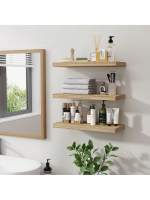 Estante Flotante De Madera Rustica 1 Pc Decoración Nórdica Para El Hogar Almacenamiento En La Pared Regalo Estante De Colgador Para Dormitorio Sala De Estar Baño Cocina - details 2