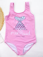 Traje De Baño De Un Pie Para Niñas Estilo Básico Con Estampado Gradient Surf Verano Playa Material Poliéster Y Spandex - details 7