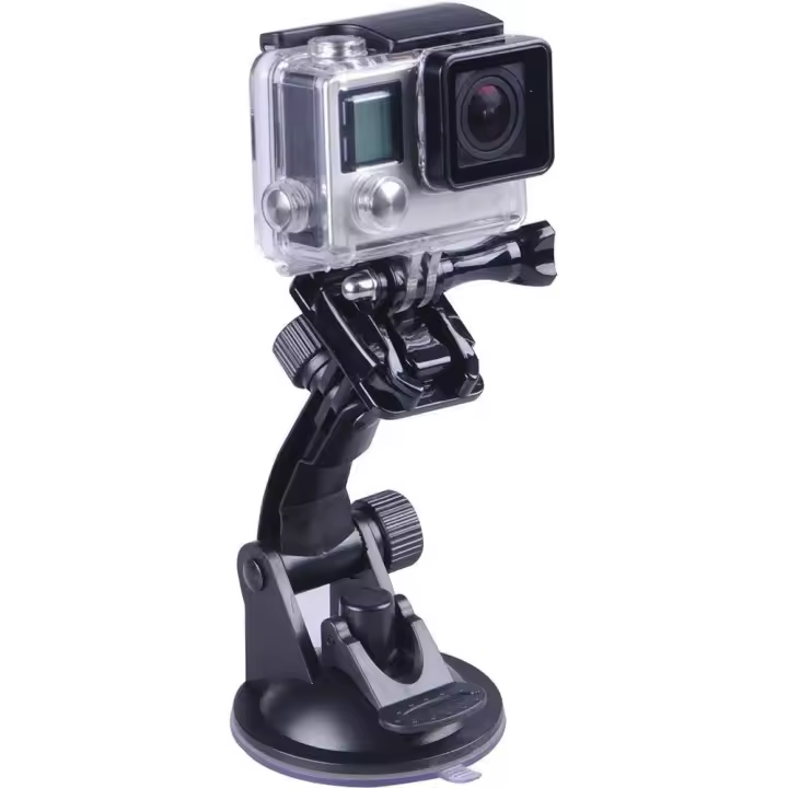 Soporte de Ventosa Compatible con gopro, SJCAM, y Otras cámaras de acción. Aplique al Parabrisas y la Ventana del automóvil, sin Polvo, limpie y Alise Las Superficies Planas - 1