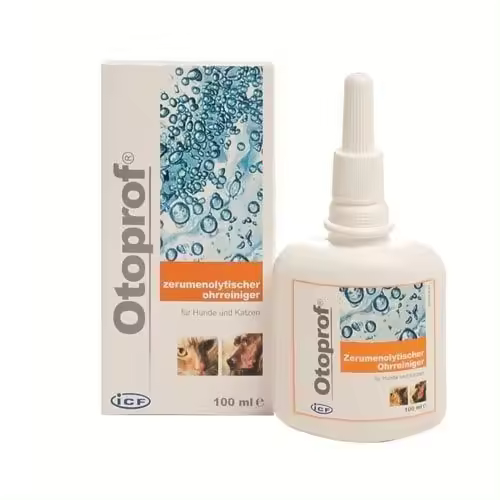 Otoprof 100 ml  Solución auricular para el lavado auricular de perros y gatos en todas las situaciones de exceso de cerumen (atopia, alergia, otitis, exceso de suciedad). - 1