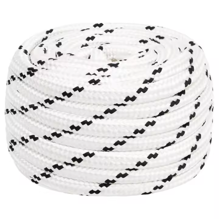vidaXL Cuerda para barco trenzada poliéster blanco 18 mmx25 m - 1
