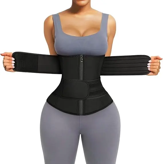 ZC Entrenador de Faja para Mujer, Grasa del Beltre, torso Largo, sauna, entrenamiento,cinturones con Cremallera - 1