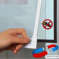 Mosquitera magnética para ventanas con malla de fibra de vidrio ignífuga, marco magnético regulable hasta 100x120 cm y 150x180 cm, ahuyenta insectos, moscas, mosquitos y mantiene el aire limpio. - details 1