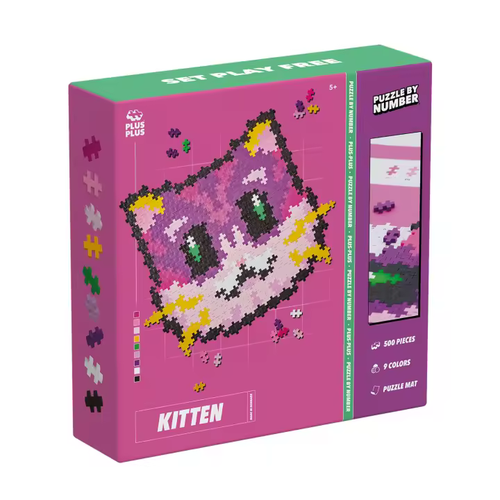Plus Plus - Puzzle 5 Años Gatito | Rompecabezas Niños | Juegos Educativos Niños 5 Años O Más | Puzzle 5 Años O Más | Puzzle Infantil | 500 Piezas - 1