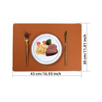2 Pcs Tapete De Cuero Rectangular Doble Cara Para Mesa Resistente Al Agua Y Aislante Para Restaurante Y Hotel Decoración De Hogar - details 1