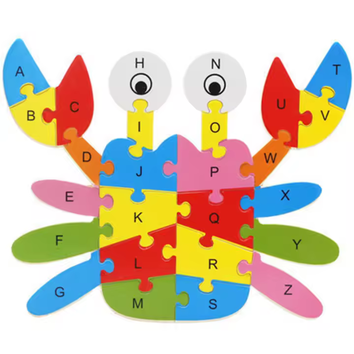 Rompecabezas Educativo De Madera Con Letras Inglesas Y Animales Juguete Inteligente Para Niños Cognición Temprana Regalos Para Bebés - 1