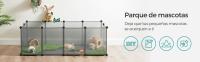 SONGMICS Valla para Mascotas, Parque para Cobayas con Suelo, Recinto Interior de Plástico Transparente para Hámsters, Conejos, Erizos, para Animales Pequeños, 143 x 73 x 46 cm, Gris/Blanco - details 0