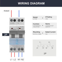 Interruptor de transferencia Manual 40A 2P + 2P MTS AC. Automático Disyuntor Magnetotérmico de Cambio Modular. Conmutador - details 8
