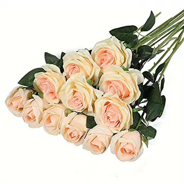 20pcs Arreglo De Rosas Artificiales Realistas Para Bodas Cumpleaños Y Más Decoración Floral Para El Hogar Y Arreglo De Flores - 1