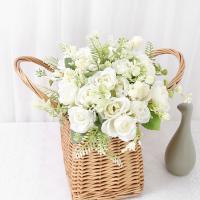 1/3Pcs Arreglo De Flores Artificiales Rosa Para Decoración De Hogar Y Jardín Decoración De Boda Y Fiestas Fake Flowers Garden Wedding Party Decoration - details 1