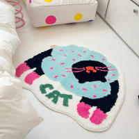 VIKAMA Alfombra De Cashmere Imitación De Pan Dulce Lindo Dibujos Animados Antideslizante Gruesa Para Sala De Estar Dormitorio Alfombra De Cama - details 5