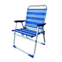 - Silla plegable de playa diferentes colores, con estructura de aluminio y tejido multifibra, transpirable y fresco, 53 x 50 x 81 cm - details 2