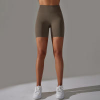 Shorts De Yoga De Cintura Alta Con Control De Abdomen Leggings De Fitness Con Rayas Resistentes Al Agachamiento Shorts De Entrenamiento Sin Costuras - details 22