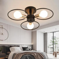 Modern LED Chandelier Cambio De Color Para Sala Comedor Dormitorio Lámpara De Techo Auto-Contenida Metálica Vintage 220V - details 7