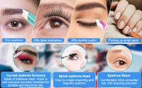 Set De 6 Tweezers Para Cejas Con Estuche Cepillo Para Pestañas Y Peluca Herramientas De Peluquería De Acero Inoxidable - details 7