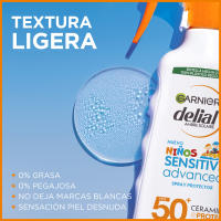 Garnier Delial Protector Solar en Spray para Niños Alta Protección SPF50 para Pieles Claras y Sensibles. Resistente al Agua, Arena, Sal y Cloro. Testado Bajo Control Pediátrico 270 ML - details 0