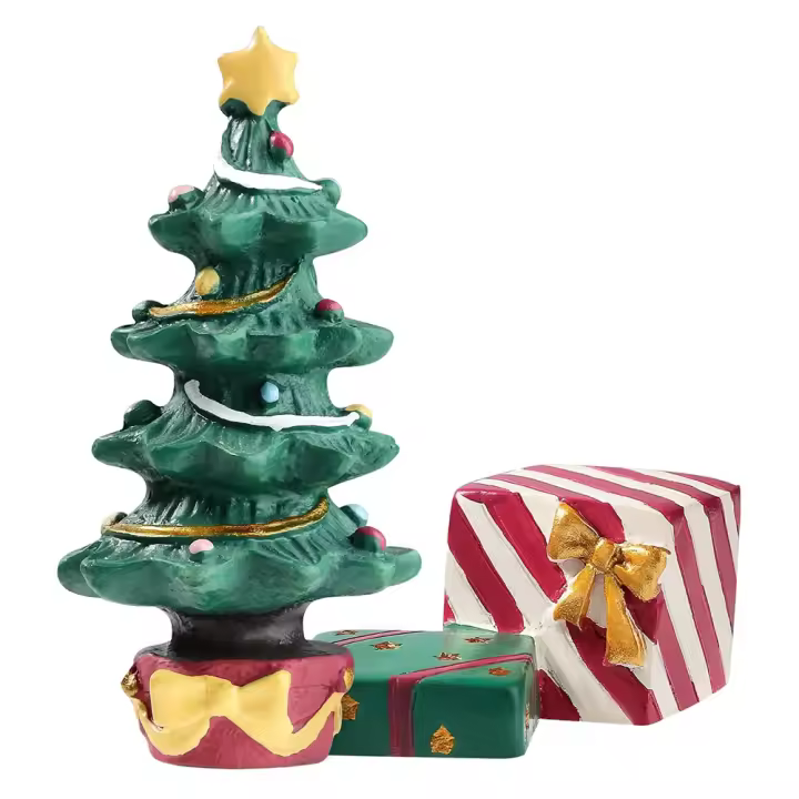 Adorno de Acuario Navideño Xmas Tree Miniature Resina Micro-Paisaje Ornamento para Tanque de Peces Suministros normales producto de peluquería de mascotas - 1