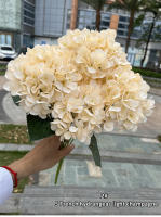 Gran Tamaño 5 Cabezas De Flores Artificiales Hydrangea En Blanco Y Rosa Para Boda Decoración De Fiesta En Casa Flores Silken Para Arreglo De Novia - details 2