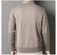 Suéter De Poliéster Para Hombre Con Cuello Polo Y Rayas Gris Oscuro Acolchado Y Cálido Para Otoño E Invierno Moda Coreana - details 2