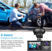 Cámara De Coche Con 3 Canales Pantalla IPS De 2 Pulgadas Grabadora De Video 1080P Con Visión Nocturna IR DVR Para Coche - details 8