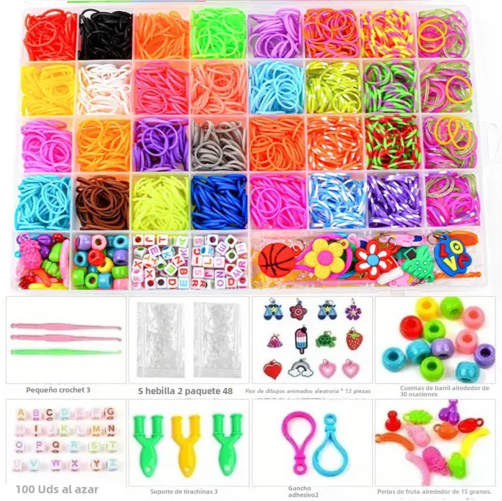 Kit De Manualidades Con 4300 Piezas De Bandas De Goma Vibrantes En 32 Colores Para Hacer Pulseras Únicas Pulseras Y Joyería - 1