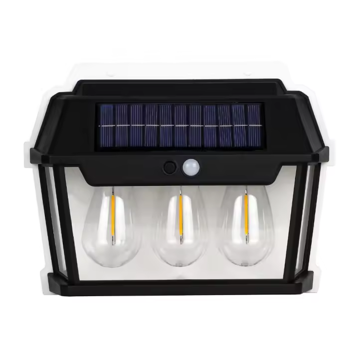 Aplique Solar led, 3 bombillas, alta luminosidad, sensor movimiento - 1