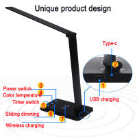 Lámpara De Escritorio LED Inteligente Recargable Por USB Con Iluminación Wireless Plegable Para Niños Y Adultos Para Oficina Y Dormitorio Material ABS Y Aluminio - details 5