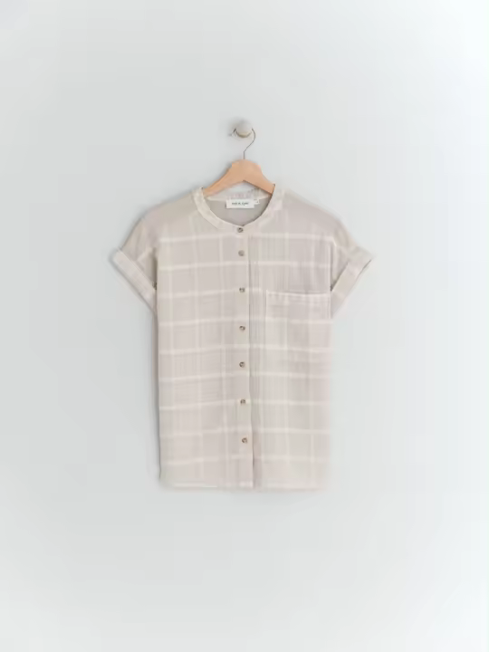 Indi&Cold Camiseta Combinada Jacquard Manga Corta Fit Recto - 1