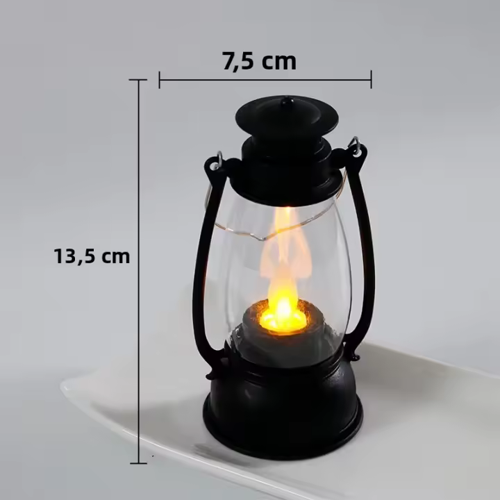 Lámpara De Mesa Calcifer Sin Flama Para La Noche Decorativa Anime Retro De Halloween Candelabro Keroseno Para Dormitorio - 1
