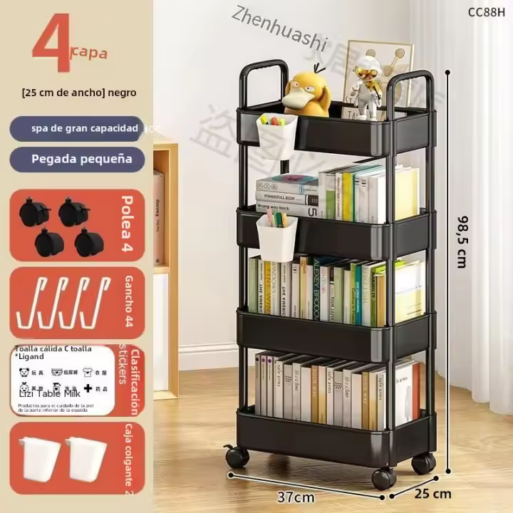 Carrito De Cocina Multifuncional Con Ruedas Organizador De Almacenamiento Para El Hogar Estante Móvil Accesorio Doméstico - 1