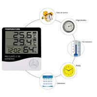 Metros De Temperatura Y Humedad Digital LCD Estación Climática Con Reloj Para El Hogar Medidor Thermohygrometer Multifuncional - details 1